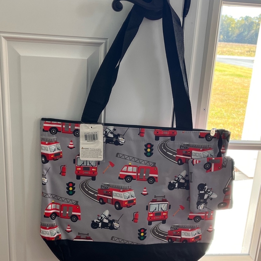 Ngil firetruck shoulder tote w/ change purse NWT